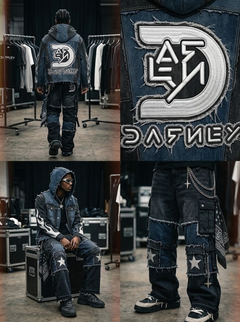 Darnley Black Flame Sleeves and Star Cargos Lookbook