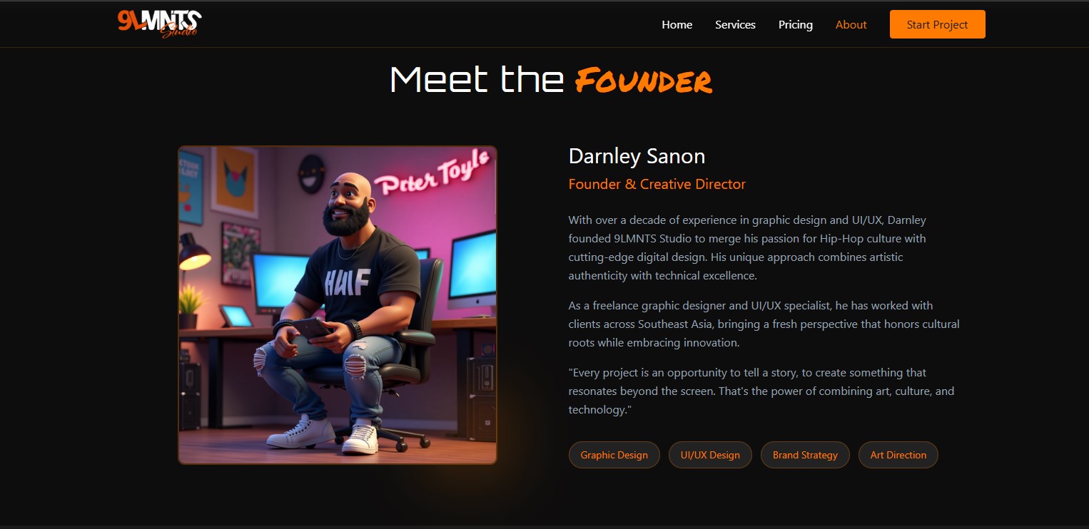 Darnley Sanon - Founder & Lead Digital Architect, 9LMNTS Studio