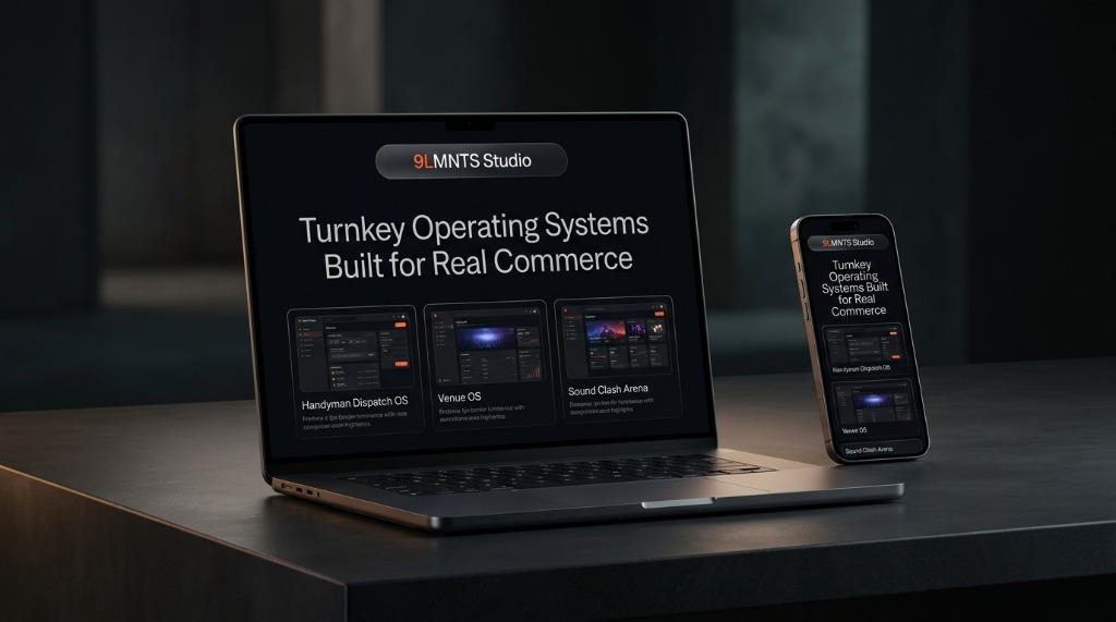 9LMNTS Studio Mobile and Desktop Interface Proof
